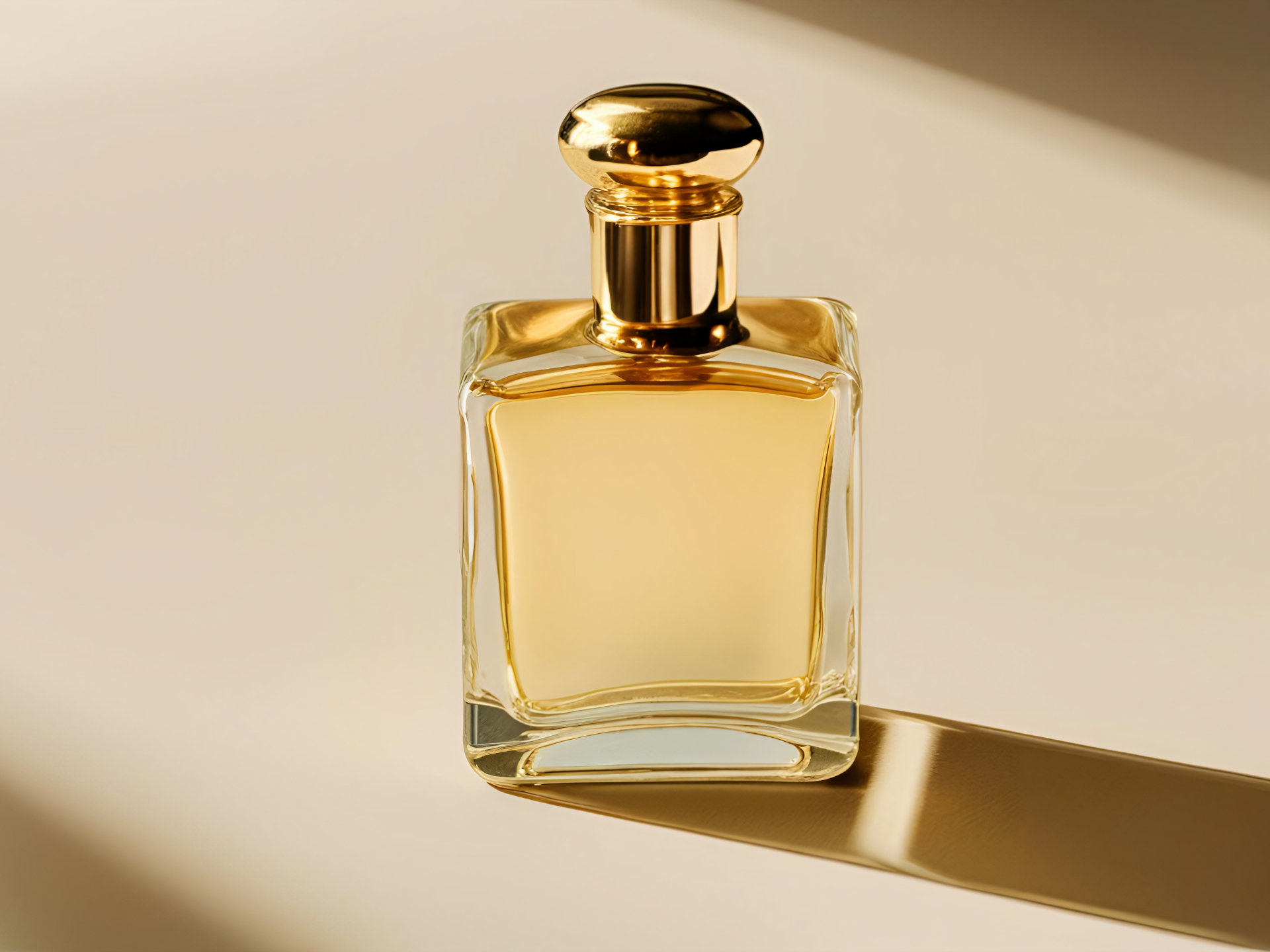 butelka perfum na beżowym tle